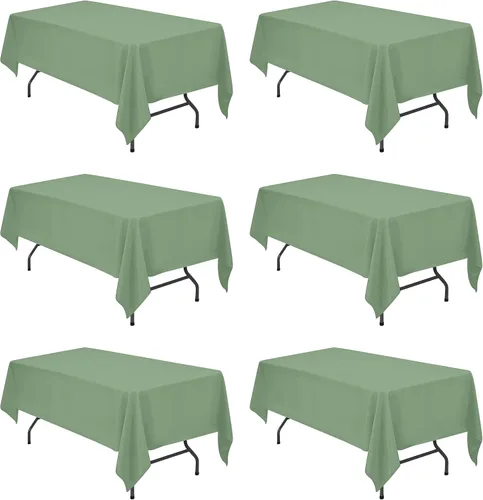 Miniatura 201 de BRILLMAX 6 Pack de Manteles Azul Marino para Mesas Rectangulares de 8 Pies 90 x 156 Pulgadas - 8 pies Mantel Rectangular a Granel de Lino