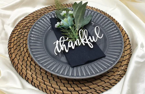 Miniatura 7 de Tarjetas de lugar agradecido, tarjetas de lugar de Navidad personalizadas, ajuste de lugar de cena personalizado, decoración de mesa de otoño