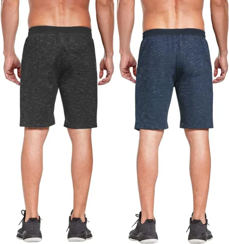 Miniatura 4 de Boyzn Pantalones cortos deportivos para hombre, cómodos, de algodón, con cintura elástica, con bolsillos con cremallera