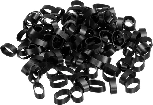 Miniatura 14 de PATIKIL Bandas de goma de silicona, 100 unidades, antideslizantes, de 0.9 pulgadas, color negro plano, para envolver cables, envolturas de bolsas