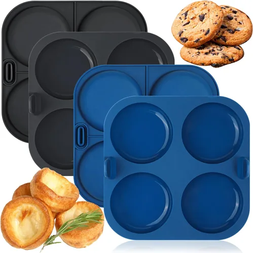Miniatura 8 de Webake Sartén de silicona para pan, sartén para hornear, mini sartén antiadherente con asa, sin BPA, juego de 2