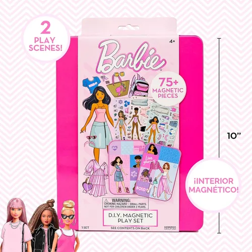 Miniatura 8 de Barbie D.I.Y. Juego magnético de 75 piezas, 3 muñecas magnéticas, manualidades para niños de 4 a 8 años, regalos de cumpleaños para niñas de 4 años