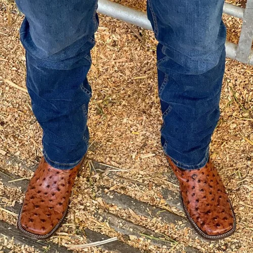 Miniatura 5 de Joe Boots Western Boots Para Hombre Avestruz Print Cuero 701
