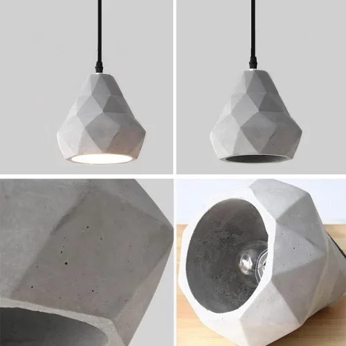 Miniatura 4 de Lámpara colgante de hormigón industrial para isla de cocina moderna Iluminación colgante de techo altura ajustable E27/E26 sockets araña