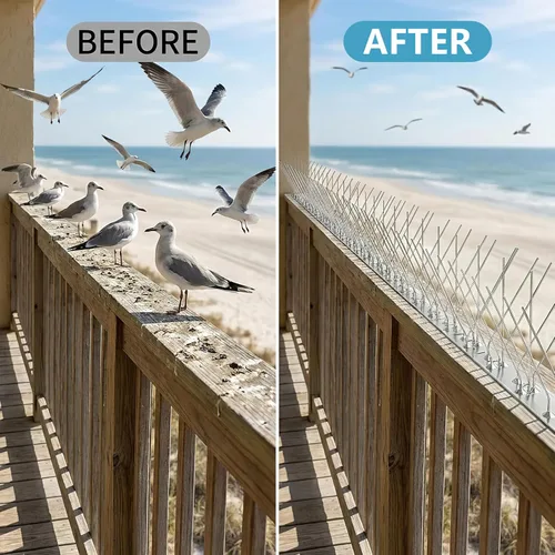 Miniatura 6 de Púas para pájaros de 9.84 pies, púas disuasorias de acero inoxidable 304 para exteriores para mantener alejadas a las aves, dispositivos