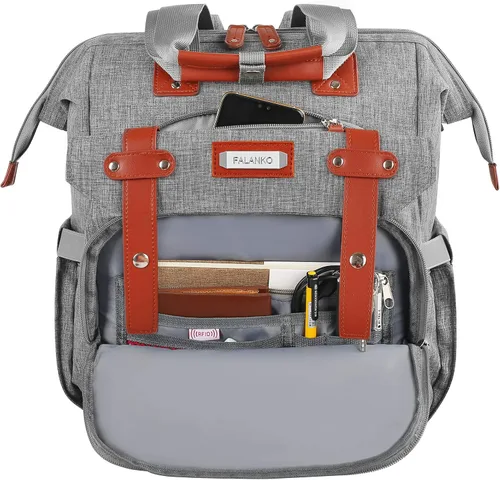 Miniatura 4 de Mochila para ordenador portátil de 15.6 pulgadas Mochila para doctor bolsa de doctor, amplia parte superior abierta de la universidad, resistente al