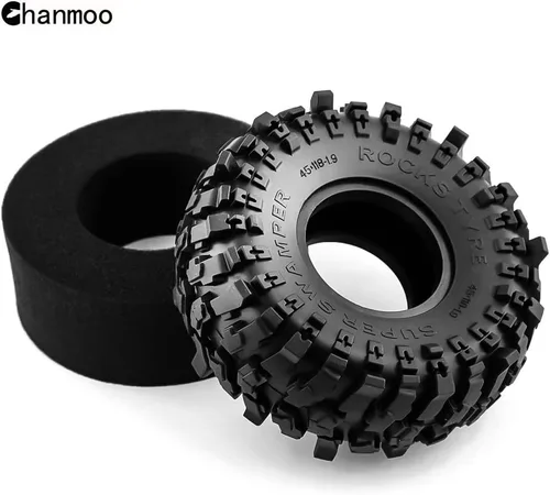 Miniatura 8 de 1.9 Neumáticos sobre orugas 1/10 RC Neumáticos de goma suave de 4.646 in con inserto de espuma para RC Crawler Car Traxxas TRX4 Axial SCX10 SCX10 II