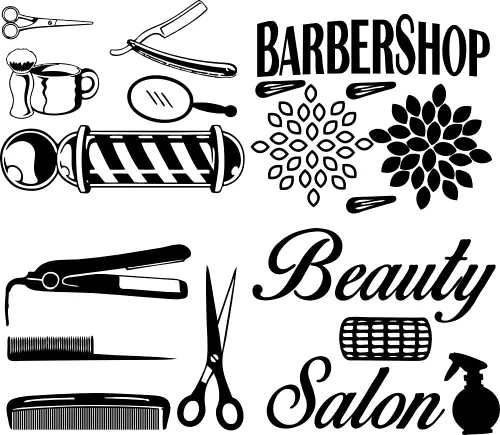 Miniatura 2 de Peluquería salón de belleza barbería calcomanía de pared arte vinilo afeitadora pin set de calcomanías decorativas herramientas de peluquería