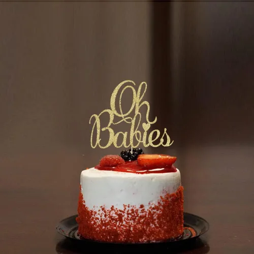Miniatura 4 de Oh Babies - Decoración para tartas para gemelos, baby shower, revelación de género para niños y niñas, bebés de 6 meses, suministros de decoración