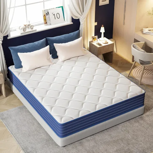 Miniatura 2 de Colchón individual, colchón de tamaño individual de 12 pulgadas con colchones híbridos de cama individual de 7 zonas, resortes en bolsillo