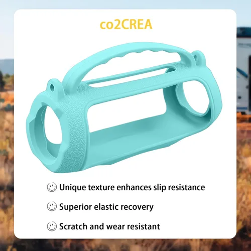 Miniatura 4 de co2CREA Funda de silicona para JBL Charge 5, altavoz Bluetooth portátil impermeable, funda protectora de viaje suave con correa para el hombro