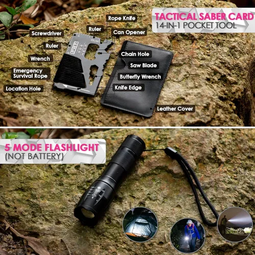 Miniatura 3 de Kit de supervivencia de emergencia y kit de primeros auxilios, kit de defensa personal, kit de seguridad, equipo de supervivencia y equipamiento