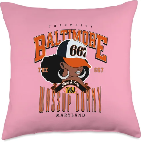 Miniatura 4 de Bold Graphics for Baltimore Lovers Throw Pillow