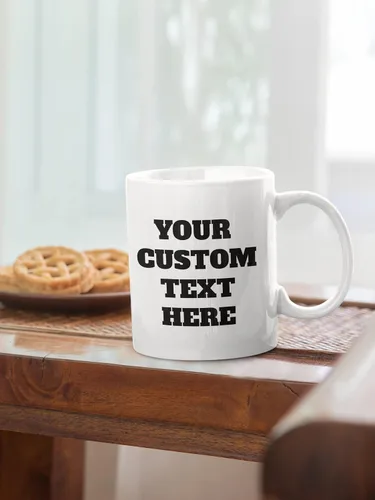 Miniatura 3 de Tazas personalizadas con palabras, texto o nombres personalizados, taza de café de cerámica blanca de 11 onzas, tazas de café personalizables