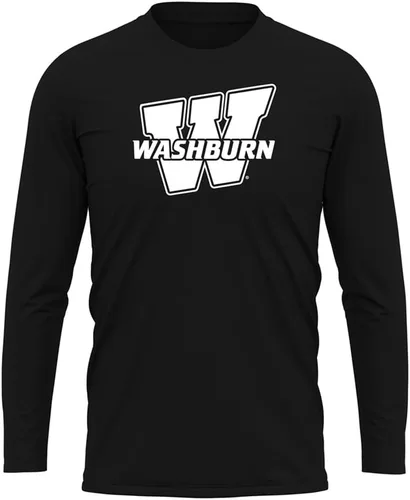 Miniatura 278 de Camisa deportiva de manga larga oficial de la NCAA Collegiate para hombre, colección negra con logotipo primario