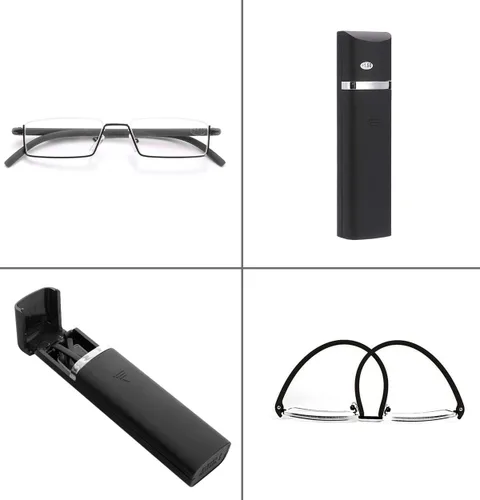 Miniatura 5 de Paquete de 2 lentes de lectura de medio marco para hombres y mujeres, ligeros para lectura de computadora con estuche portátil 1.00