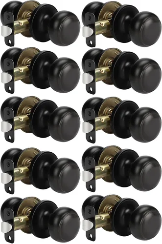 Miniatura 75 de Goldenwarm - Perillas interiores de puerta de bronce aceitado, perillas para puerta de dormitorio, pomo de puerta de bronce con privacidad, perilla