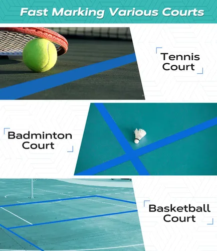 Miniatura 3 de Outdoor Pickleball Court Tape, 2in x 230FT Pickleball Tape Lines for Indoor Outdoor Sports Court Fast Marking, Such as Badminton, Tennis