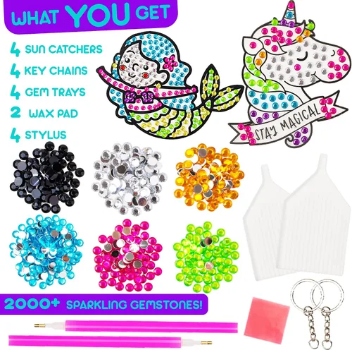 Miniatura 5 de Blue Squid Kits de arte de diamantes para niños, unicornio y sirena, divertido y fácil, kit de pintura de diamantes 5D para niños, kit de arte