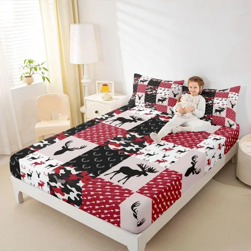 Miniatura 36 de Erosebridal Sábana bajera ajustable con la bandera estadounidense, sábanas de fútbol para niños, juego de ropa de cama de fútbol individual, juego