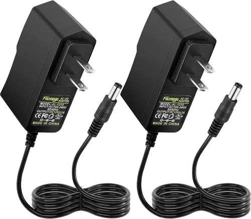 Facmogu Paquete de 2 fuentes de alimentación de 12 V 1 A CA/CC, 100-240 V CA a CC 12 V 1 A, adaptador de pared de 12 W, 12 V, 1 amperio, convertidor