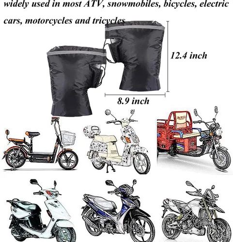 Miniatura 5 de PENINSULA LOVE Guantes universales para manillar de moto, impermeables y cortavientos para moto de nieve, guantes impermeables para ATV, guantes