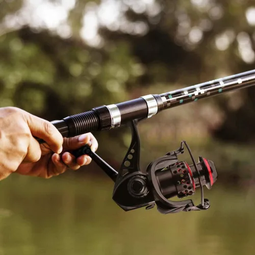 Miniatura 9 de Ashconfish - Carrete giratorio para pesca en agua salada y dulce, de cuerpo ultraligero, con rodamiento 8 de acero inoxidable, relación de engranaje