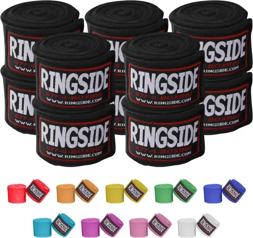 Miniatura 21 de Ringside Mexican Style Boxing Hand Wraps (Pairs) - 180" Semi-Elastic Cotton Blend Wrist Support with Thumb Loop for MMA, Muay Thai, Kickboxing