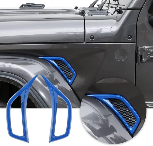 Miniatura 18 de Voodonala para Jeep JL Adorno de salida de aire acondicionado lateral para Jeep Wrangler JL JLU Gladiator JT maletero 4xe, Plata brillante (cromo)