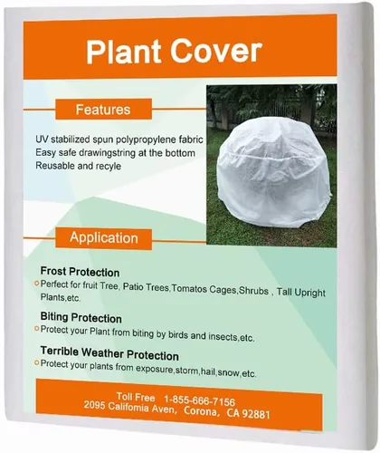 Agfabric Cubiertas para Plantas Protección contra Heladas 0.55oz 34"x28" Cubierta para Arbustos, Cubierta de Árbol de Invierno para Extensión de