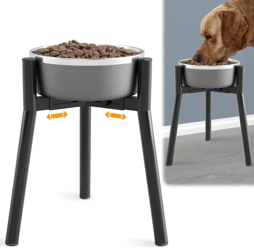 Miniatura 7 de Soporte Ajustable Elevado para Cuenco de Perros de 7-10.6" de Diámetro para Comida y Agua - Comedero Elevado de 11" de Altura para Mejorar