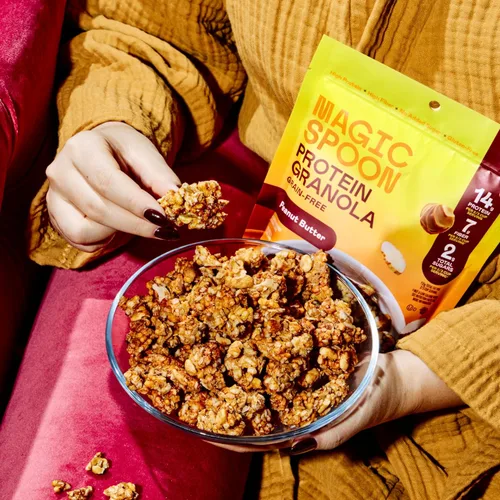Miniatura 7 de Magic Spoon Granola Proteica - Granola Alta en Proteínas, Apta para Dieta Cetogénica, Baja en Azúcar, Sin Granos, Desayuno Saludable o Snack Rápido