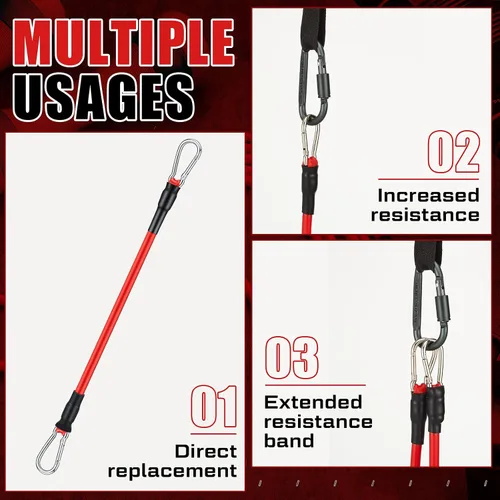 Miniatura 5 de Liliful 8 bandas de resistencia para entrenar bandas de ejercicio adicionales para equipo de entrenamiento de repuesto, correas elásticas