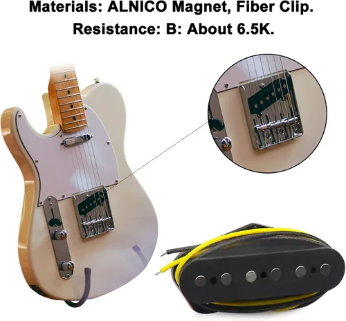 Miniatura 3 de SAPHUE Alnico 5 TL Puente Pickup Fibra Bobina TL Puente Pickup Negro Guitarra Piezas