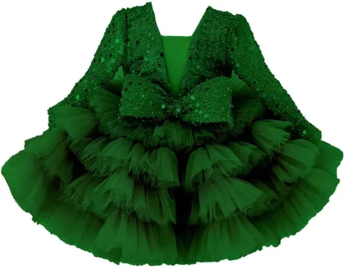 Sequins Pageant Dress for Girls Tulle Flower Girl Dresses for Wedding Birthday Princess Party Ball Gowns for Baby Kids