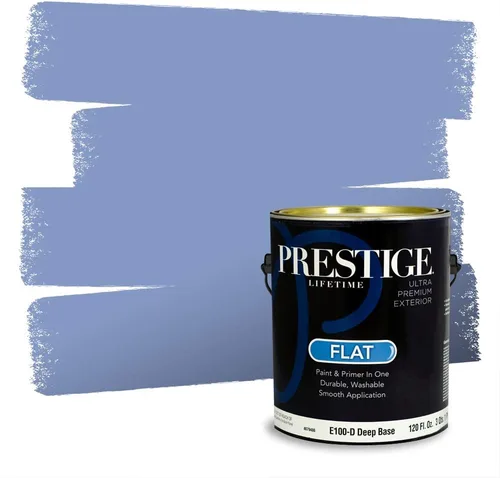 Miniatura 1506 de Pintura Exterior + imprimación PRESTIGE, todo-en-uno, 1 galón, acabado mate, color comparable al Valspar* Royal Gray* VS151-Gris real