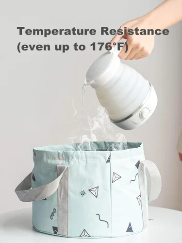 Miniatura 7 de Tina de Baño de Pies Plegable de 24L para Remojar Pies Grandes de Hombres, Tina Portátil para Remojar Pies, Cubo de Agua para Viajes y Campamento