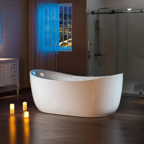 Miniatura 10 de WOODBRIDGE Bañera combinada de remojo climatizada de 72 "x 35-3/8" con chorro de agua y burbujas de aire con panel de control LED, BJ400 Drenaje