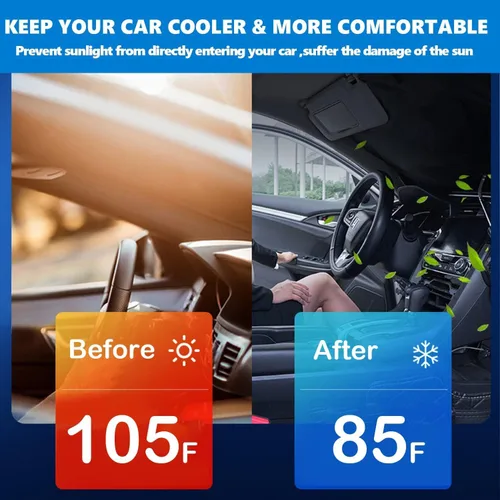 Miniatura 8 de Parasol para parabrisas de ajuste personalizado para Honda Accord Sedan 2018, 2019, 2020, 2021, 2022, actualización, plegable, protector de 6 capas