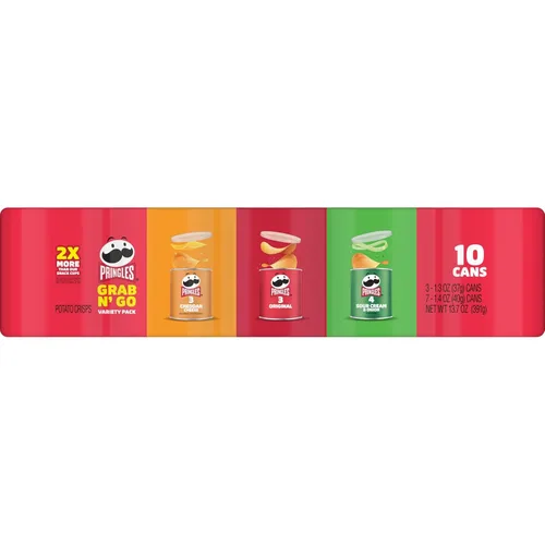 Miniatura 8 de Pringles - Patatas fritas, bocadillos para el almuerzo, paquete de variedad, paquete de 13.7oz (10 latas)