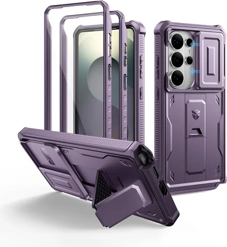 Miniatura 50 de Dexnor Funda para Samsung Galaxy S24 con Cubierta Deslizante Integrada para Cámara y Protector de Pantalla y Soporte, Funda Resistente a los Golpes