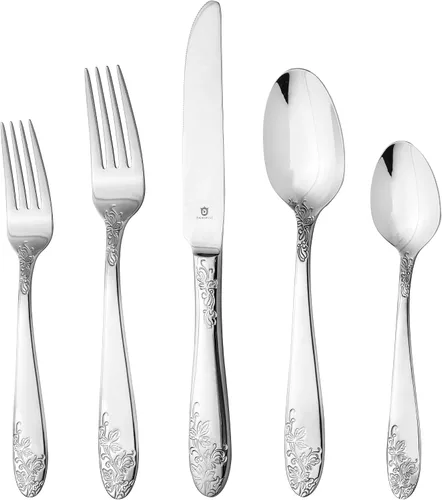 Danialli Juego de Cubiertos Moderno, Cubertería de Acero Inoxidable 18/10, Acabado Espejo, Apto para Lavavajillas, Elegantes Cubiertos para el Hogar