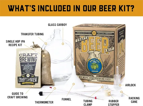 Miniatura 3 de Craft A Brew - IPA de un solo lúpulo (Cascade) - Kit de elaboración de cerveza - Haz tu propia cerveza artesanal - Equipo completo y suministros