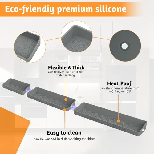 Miniatura 4 de Estante magnético de silicona de 30"/24"/20" para cocina, suave, flexible, fuerte, magnético, resistente al calor, sobre la estufa, estante de 3