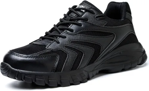 Asiman Zapatos de punta de acero para hombres y mujeres, zapatos de trabajo indestructibles con puntera de acero, zapatos de seguridad ligeros de