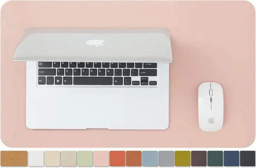 Miniatura 39 de Tapete de escritorio grande de corcho natural y cuero, tapete de escritorio ecológico, protector de escritorio de doble cara, tapete de teclado Café