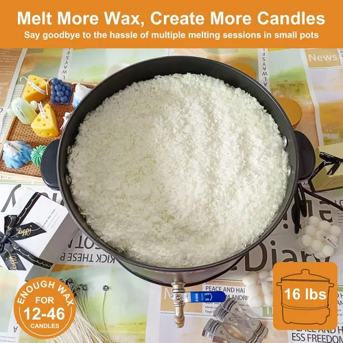 Miniatura 3 de Leerie Derretidor de cera de 16 libras para hacer velas, olla eléctrica grande de cera L8, kit de fabricación de velas de cera de soja para el hogar