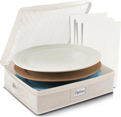 Miniatura 20 de Contenedores de Almacenamiento de Porcelana Fina, 8 Piezas de Contenedores Acolchados para Almacenamiento de Vajilla para Cubiertos y Utensilios