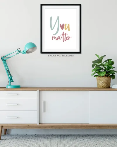 Miniatura 4 de Govivo Psicólogo escolar, decoración de oficina de asesoramiento, decoración de pared con texto en inglés "You Matter Mental" (You Matter Mental)