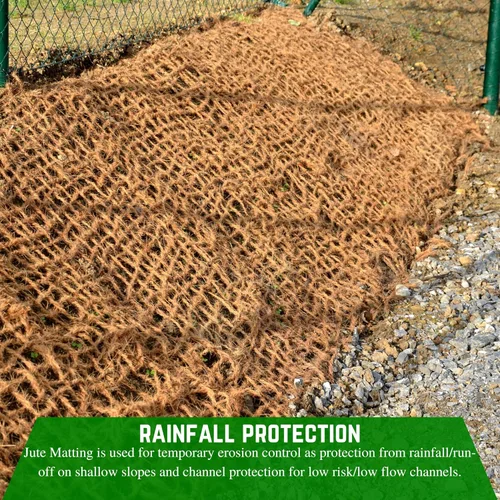 Miniatura 3 de Farm Plastic Supply - Control de erosión de yute - 4' x 225' - Manta de malla para ahorro de suelo, red de yute para control de erosión, manta